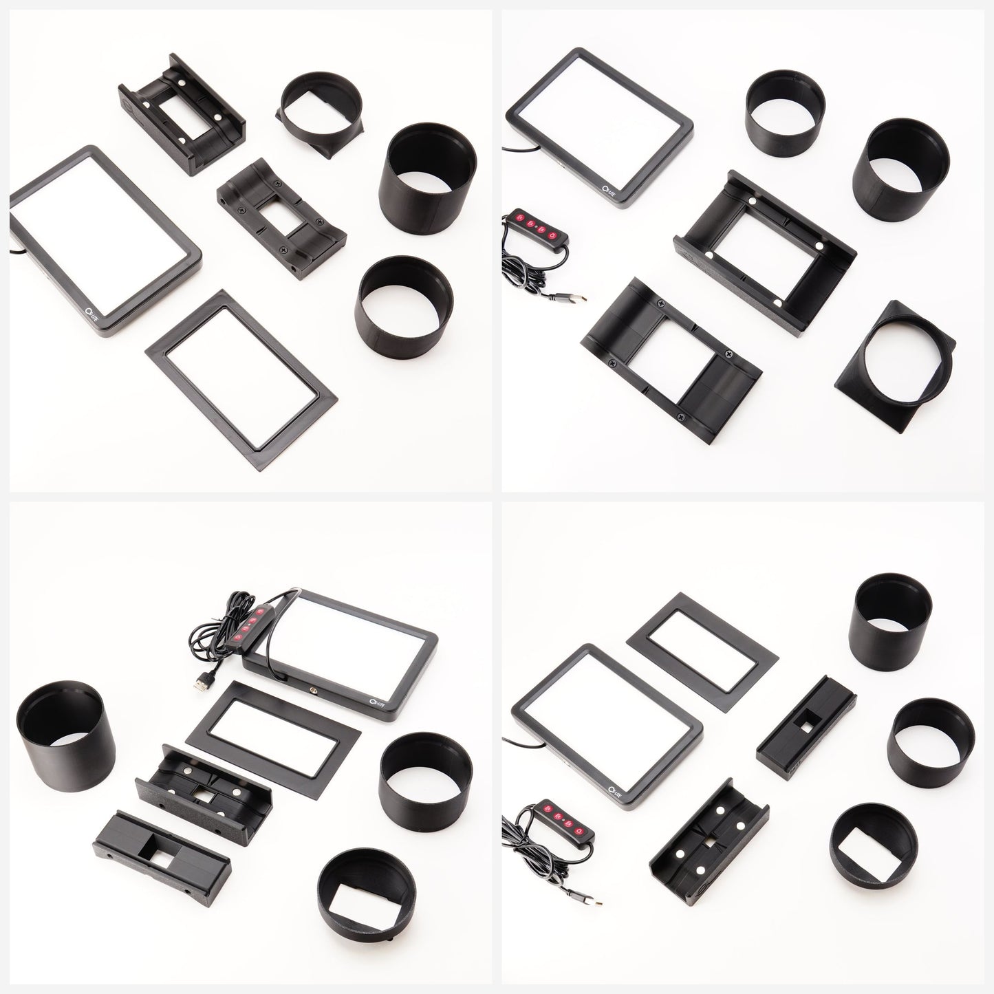 Komponenten-Flatlay - alle Einzelteile des Pro und Full Sets