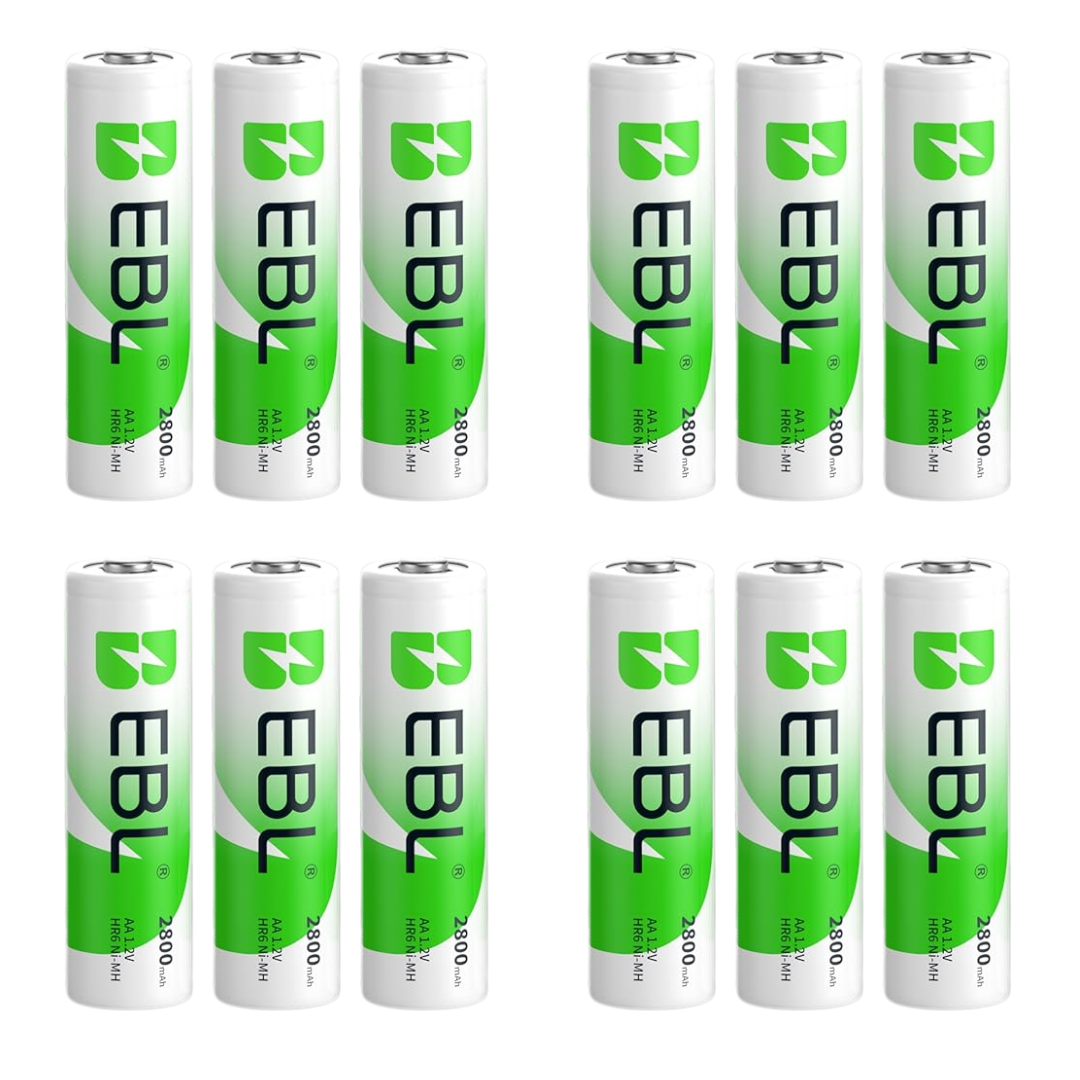 EBL AA rechargeable batteries 2800mAh (pack of 12)