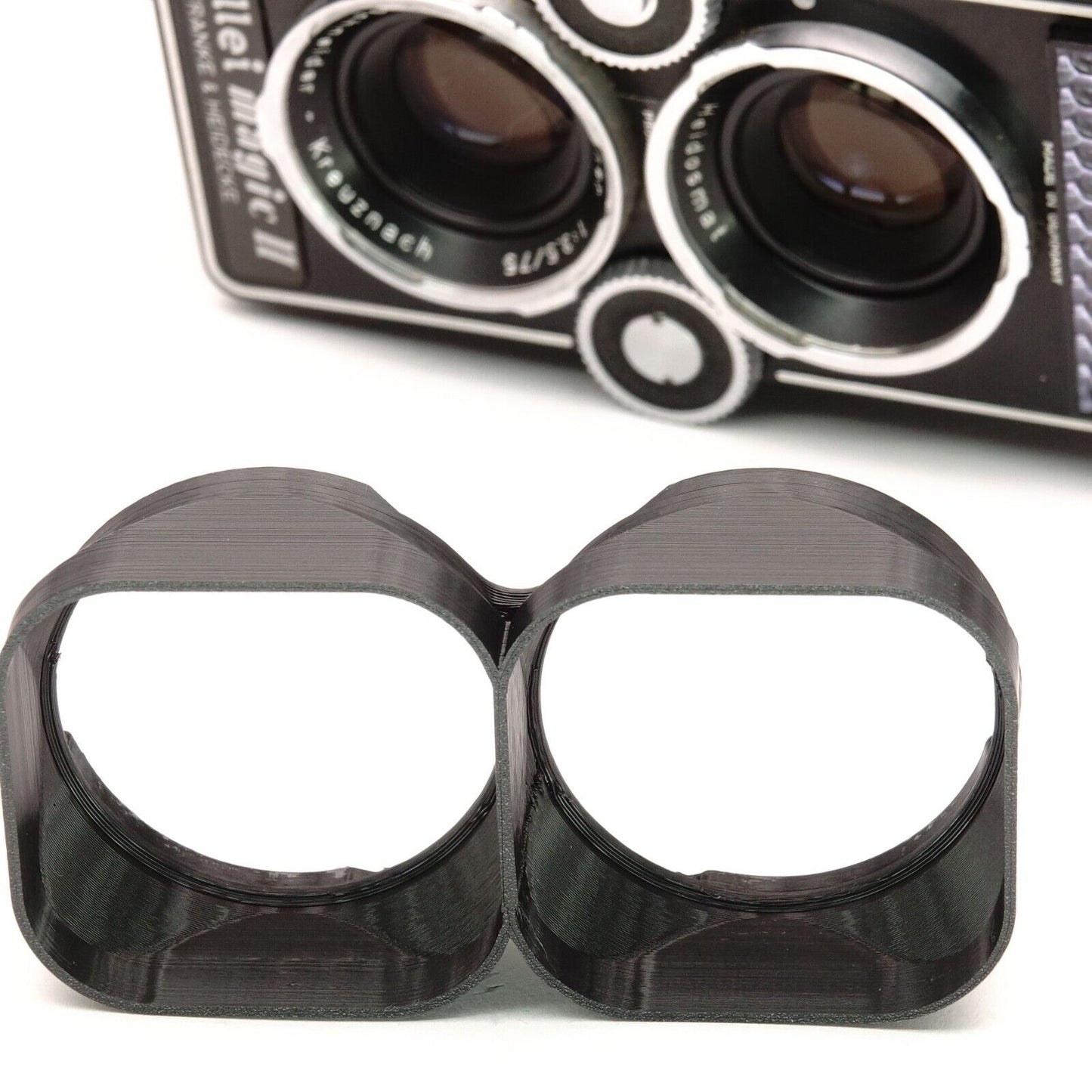 Dual lens hood Bay II for Rolleiflex 3.5F, 2.8A & Magic