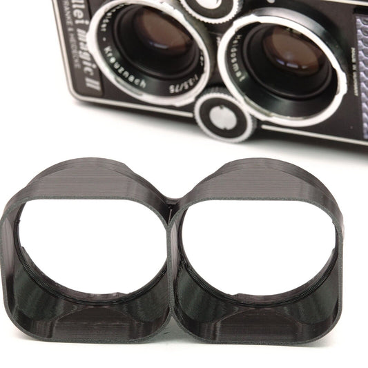 Dual lens hood Bay II for Rolleiflex 3.5F, 2.8A & Magic