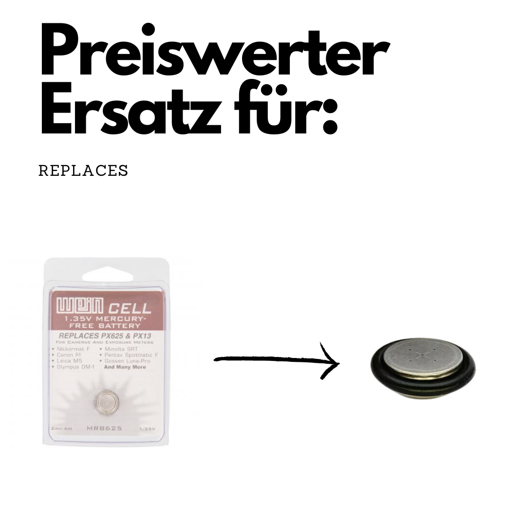 PX625 O-Ring Batterie-Adapter für Rollei 35, Olympus OM-1, Canon F-1 & Minolta SRT