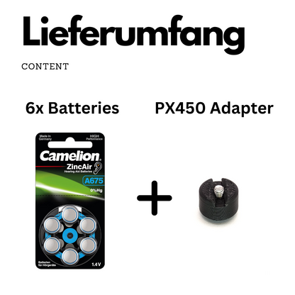 Adaptateur de batterie PX450 incl. 6x piles 1,4V pour Bolex P1, P2, P3 & Alpa 10d