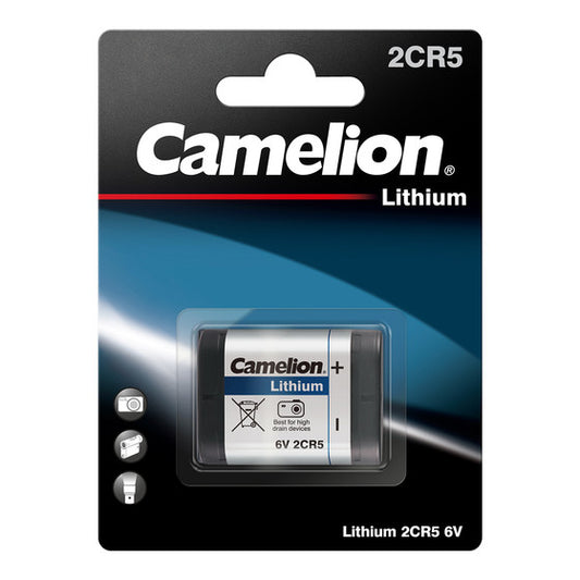 Batteria al litio 2CR5 6V per Canon EOS 1, 3, 5, 50 & altri