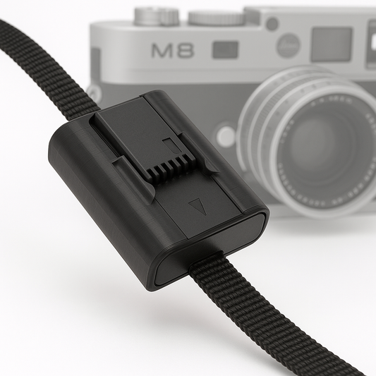 Battery holder for camera strap for Leica M8, M9 & M-E (Type 14464)