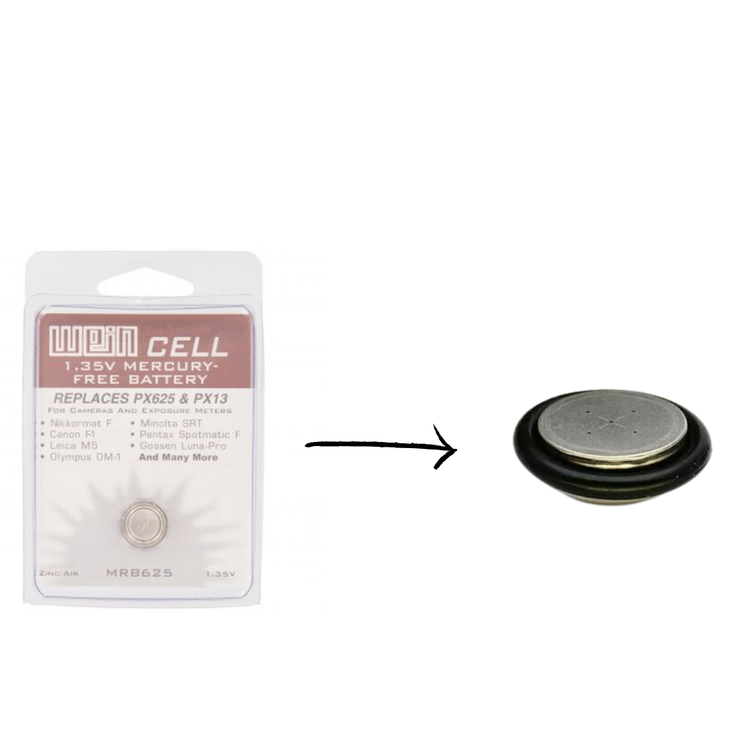 PX625 O-Ring Batterie-Adapter für Rollei 35, Olympus OM-1, Canon F-1 & Minolta SRT