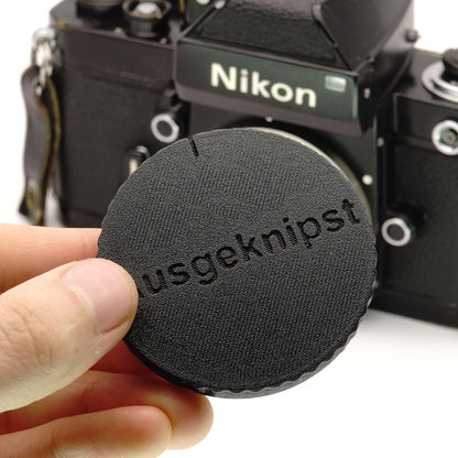 Copriobiettivo per attacco Nikon F (F3, FM, FE, FA)
